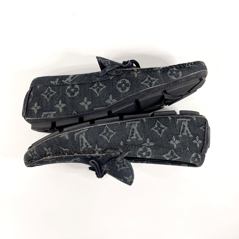 LOUIS VUITTON loafers 1ABF5H Driver Line Monogram denim Black mens Used