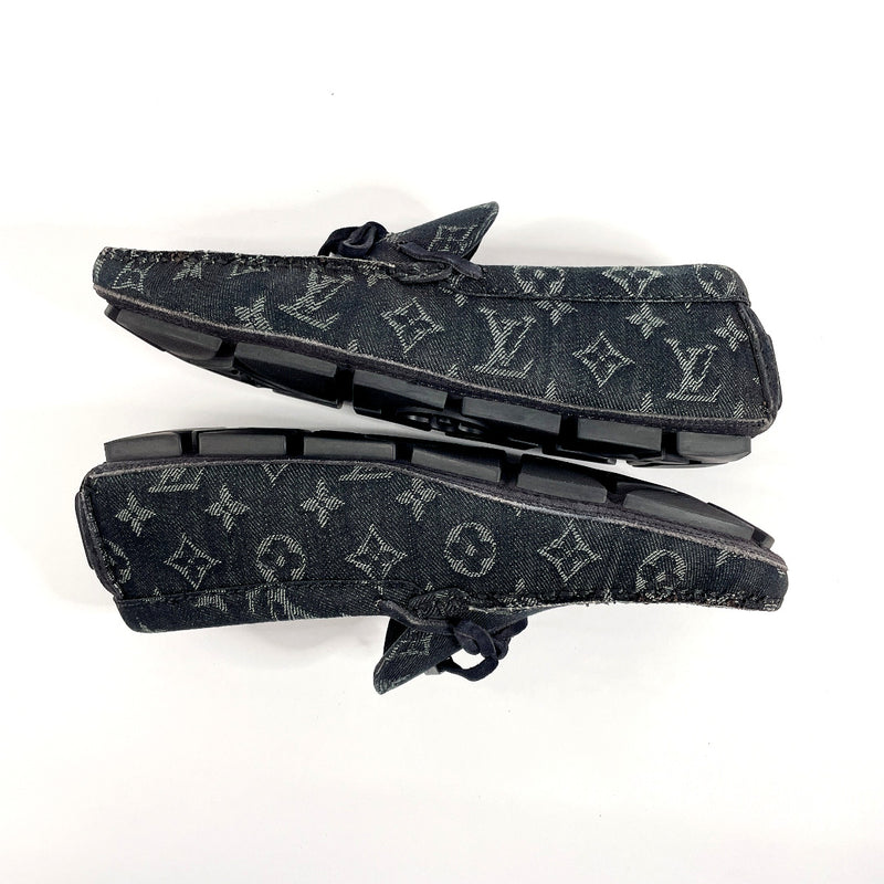 LOUIS VUITTON loafers 1ABF5H Driver Line Monogram denim Black mens Used