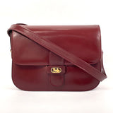 CELINE Shoulder Bag Carriage hardware vintage leather Bordeaux Women Used