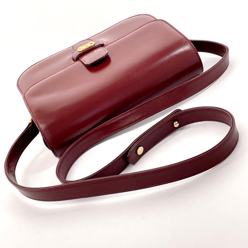 CELINE Shoulder Bag Carriage hardware vintage leather Bordeaux Women Used