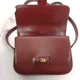 CELINE Shoulder Bag Carriage hardware vintage leather Bordeaux Women Used