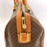 CELINE Boston bag Macadam PVC/leather Brown unisex Used