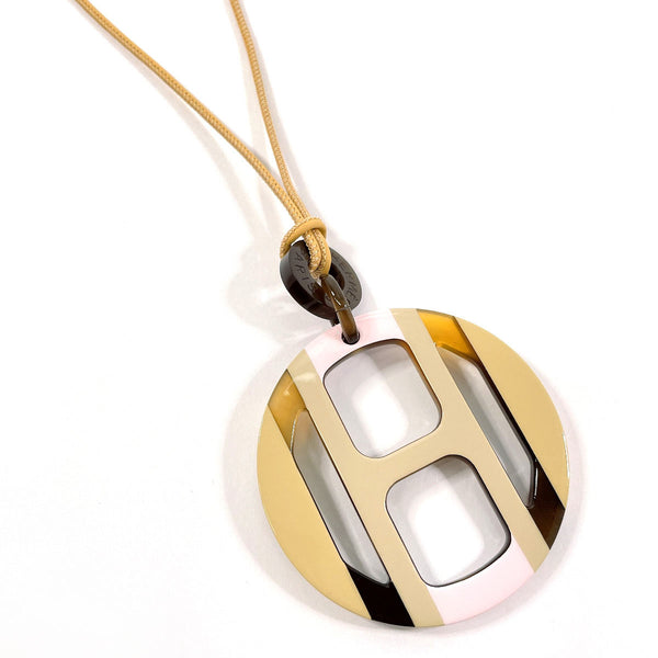 HERMES Necklace H057087FL22 H Equip Buffalo horn/lacquer beige beige Women Used