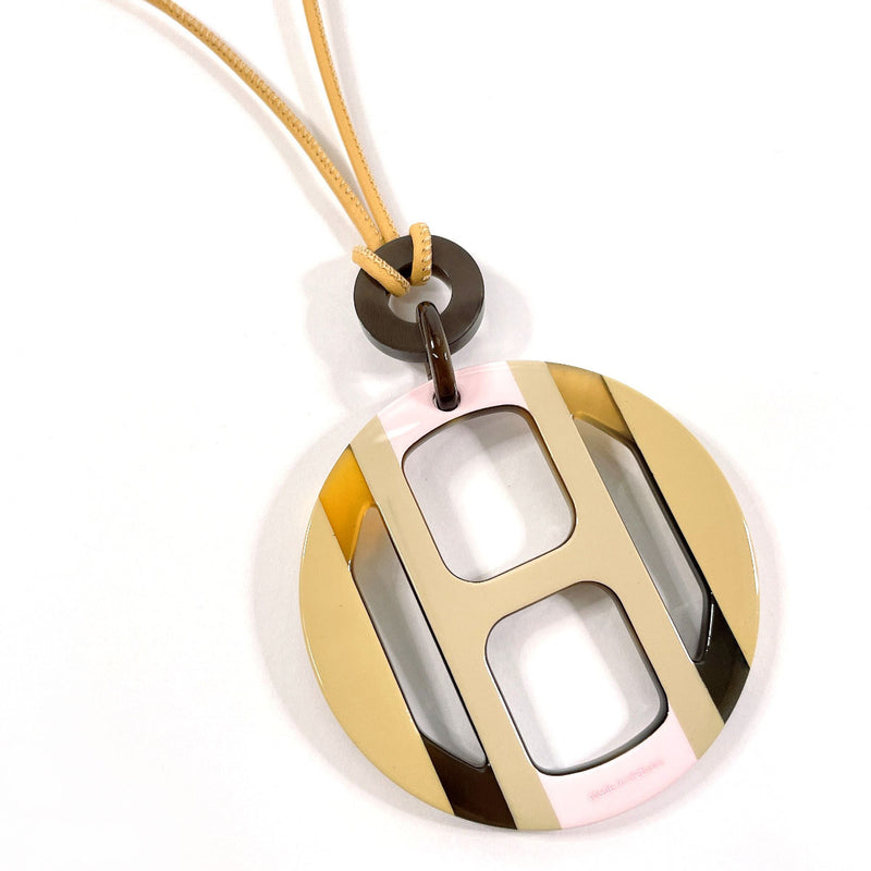 HERMES Necklace H057087FL22 H Equip Buffalo horn/lacquer beige beige Women Used