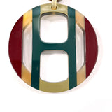 HERMES Necklace H Equip Buffalo horn green green Women Used