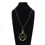 HERMES Necklace H Equip Buffalo horn green green Women Second hand