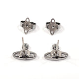 Vivienne Westwood earring Nano Solitaire Single Stud Earring brass/Rhinestone Silver Silver unisex Used