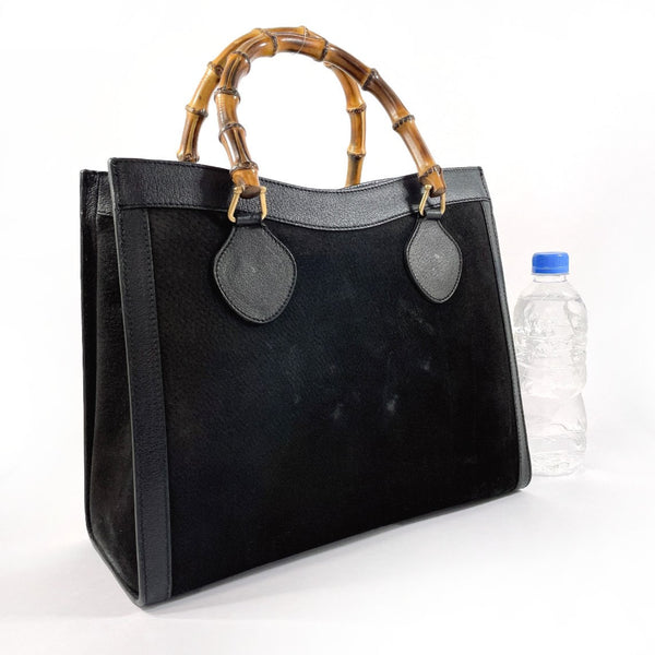 GUCCI Handbag 002・1186・0260 Bamboo Suede/leather Black Women Second hand