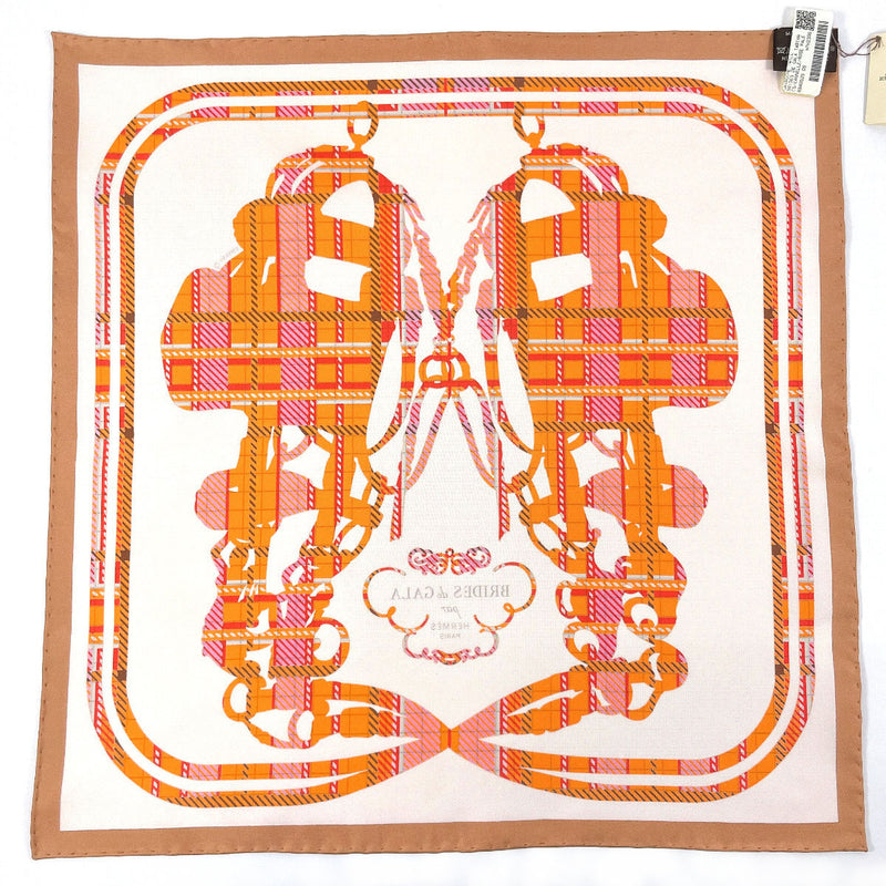 HERMES scarf 894052S Gavroche 45 BRIDES DE GALA TARTAN silk pink pink Women New