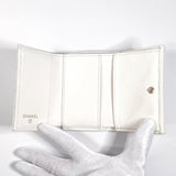 CHANEL Tri-fold wallet AP0230 Classic Small Flap Matelasse Matt caviar skin white Women Used