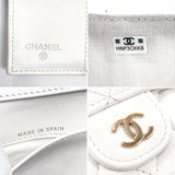 CHANEL Tri-fold wallet AP0230 Classic Small Flap Matelasse Matt caviar skin white Women Used