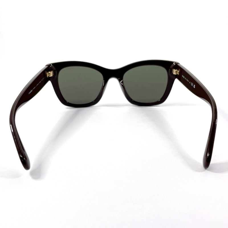 CHANEL sunglasses 5478-A COCO Mark Heart Synthetic resin Brown Women Used