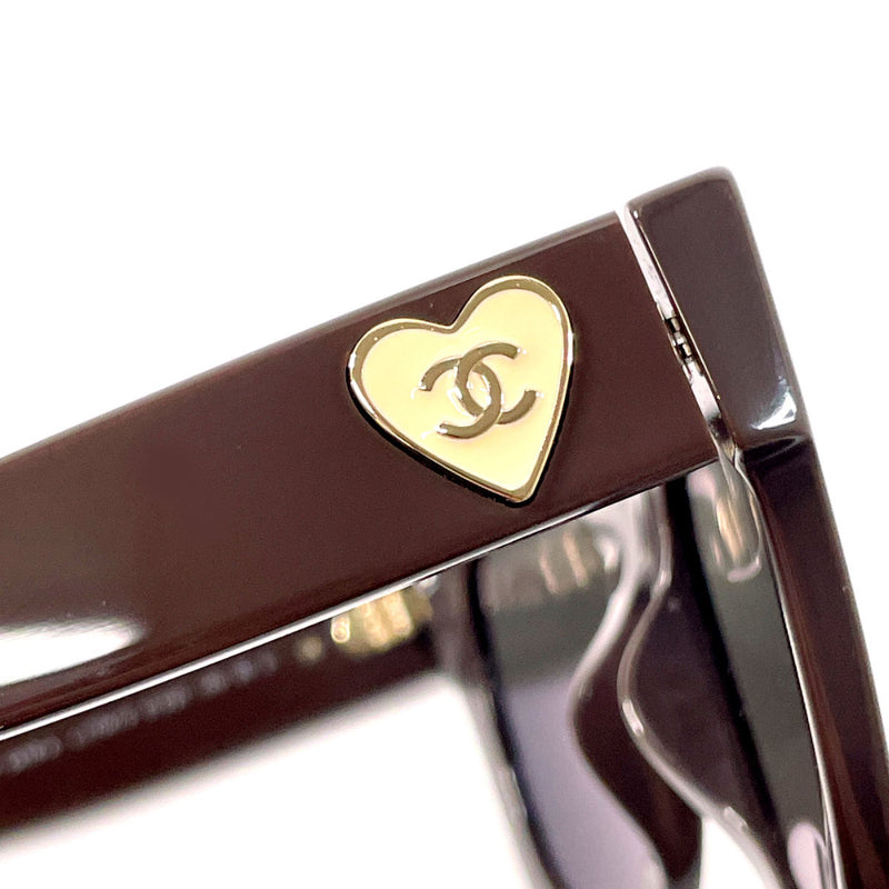 CHANEL sunglasses 5478-A COCO Mark Heart Synthetic resin Brown Women Second hand