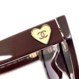 CHANEL sunglasses 5478-A COCO Mark Heart Synthetic resin Brown Women Used