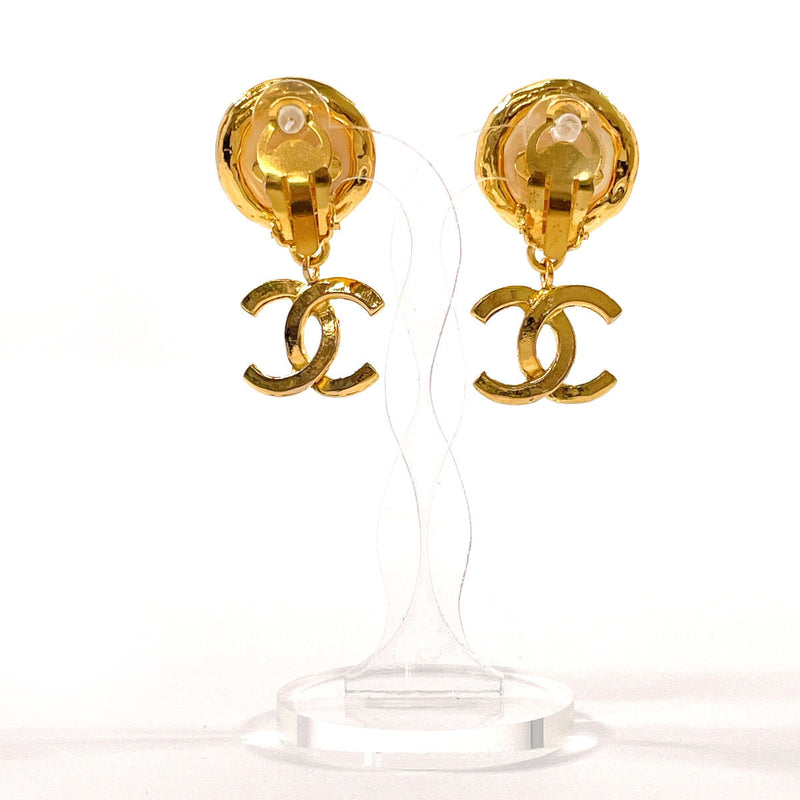 CHANEL Earring COCO Mark Gold Plated/Fake pearl gold 93 A Women Used