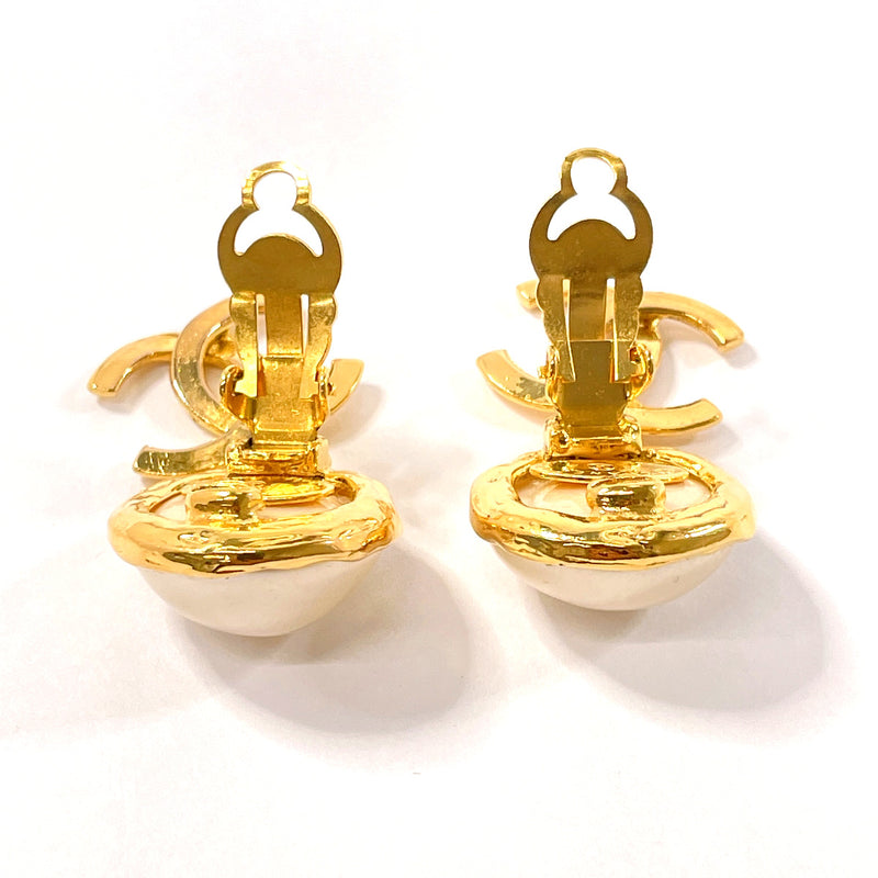 CHANEL Earring COCO Mark Gold Plated/Fake pearl gold 93 A Women Used