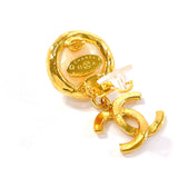 CHANEL Earring COCO Mark Gold Plated/Fake pearl gold 93 A Women Used