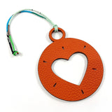 HERMES charm Petit h petit ash Circle in Heart Taurillon Clemence/Epsom Orange Orange Women Used