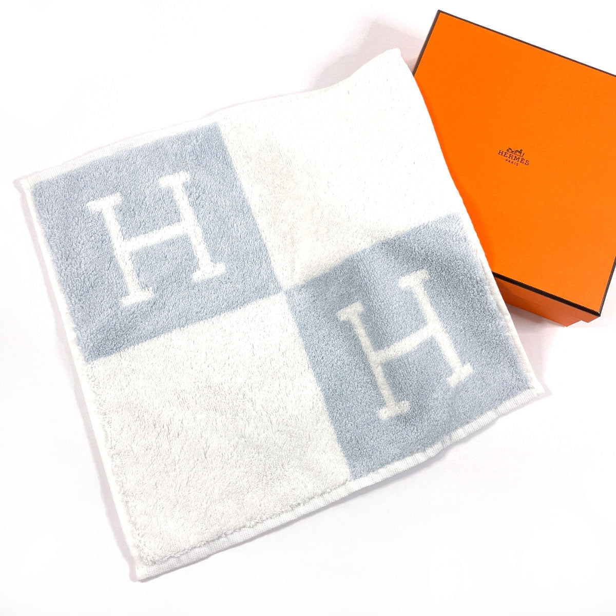 HERMES カレクタオル（アヴァロン） HERMES towel H102192M 03 Avalon Carre Towel cotton blue blue