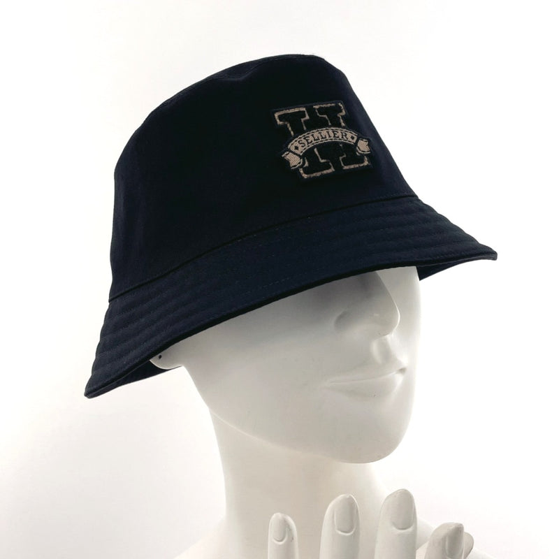 HERMES hat Harper H Serie Bucket hat cotton Black unisex New