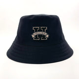 HERMES hat Harper H Serie Bucket hat cotton Black unisex New