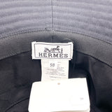 HERMES hat Harper H Serie Bucket hat cotton Black unisex New