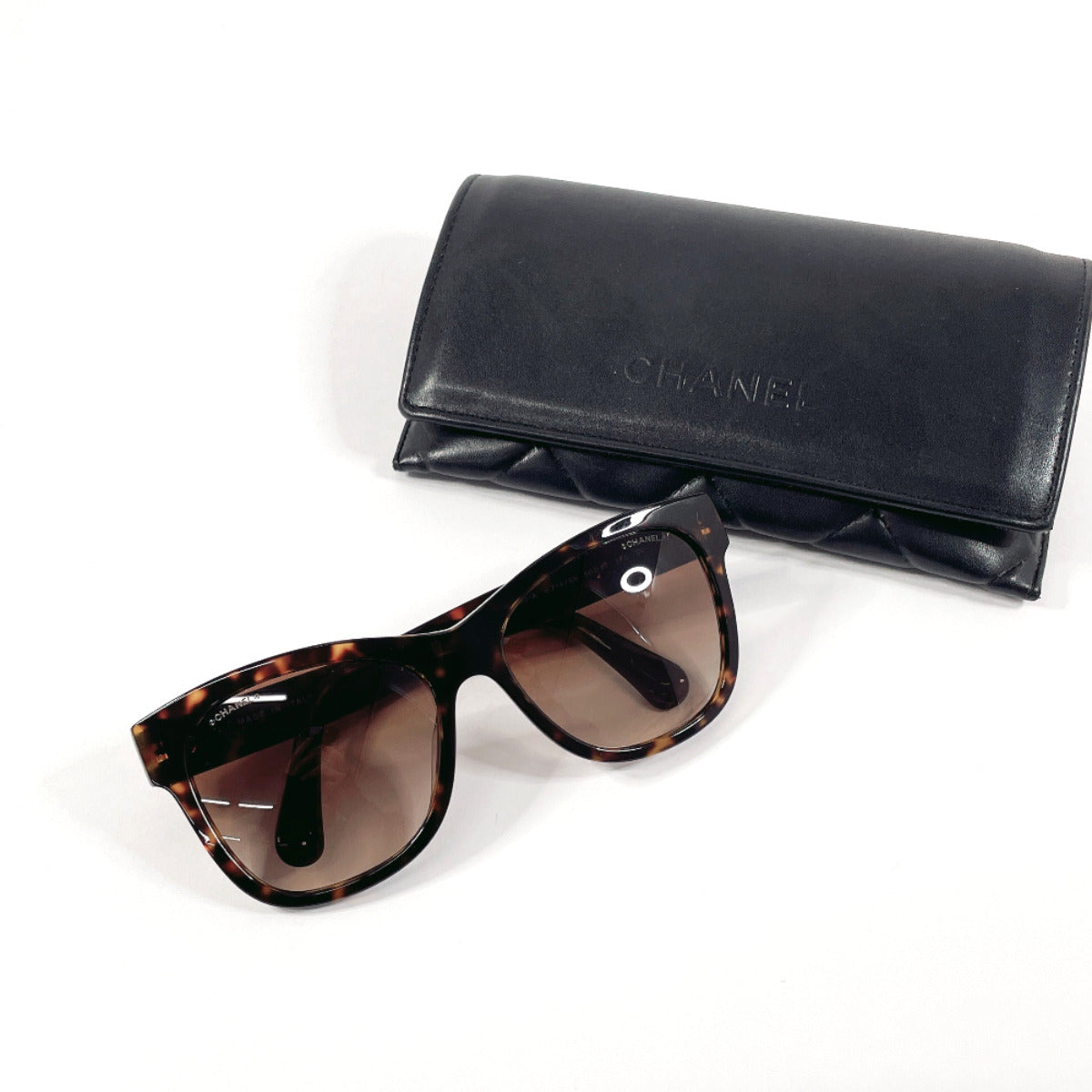 CHANEL sunglasses 5380-A COCO Mark Synthetic resin Brown Women