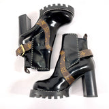 LOUIS VUITTON boots Star trail line short boots Patent leather/Monogram canvas Black Black Women Used