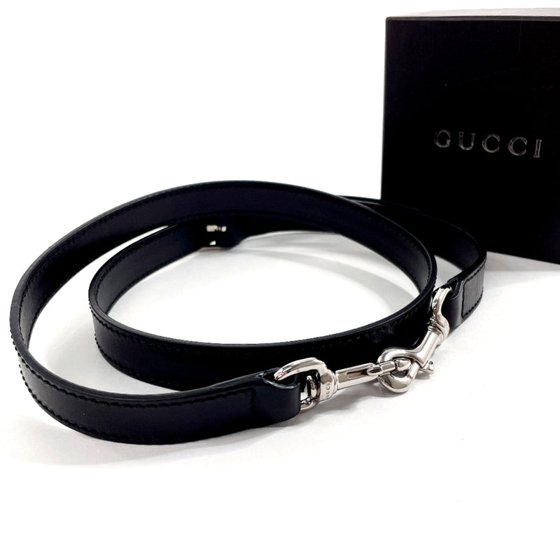 GUCCI Shoulder strap leather Black unisex Used