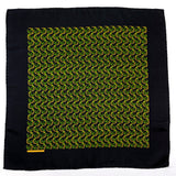 HERMES handkerchief Pocket chief silk Black mens Used