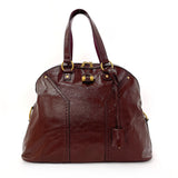 Yves Saint Laurent rive gauche Handbag 153959 Muse Patent leather Bordeaux Women Second hand