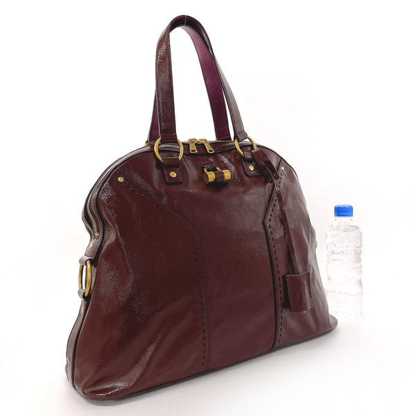 Yves Saint Laurent rive gauche Handbag 153959 Muse Patent leather Bordeaux Women Second hand