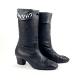 CHANEL boots COCO Mark leather Black Women Used