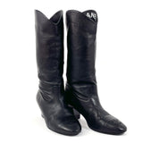 CHANEL boots COCO Mark leather Black Women Used