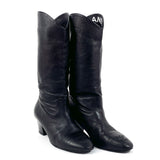 CHANEL boots COCO Mark leather Black Women Used