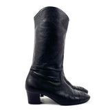 CHANEL boots COCO Mark leather Black Women Used