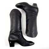 CHANEL boots COCO Mark leather Black Women Used