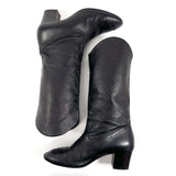 CHANEL boots COCO Mark leather Black Women Used