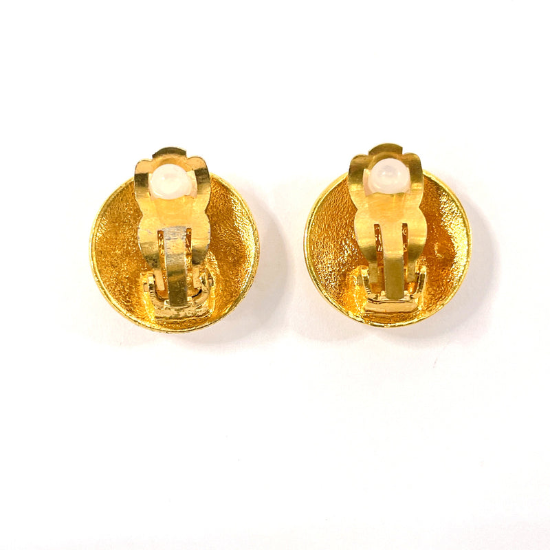 CHANEL Earring COCO Mark Crown motif vintage metal gold 96 A Women Used