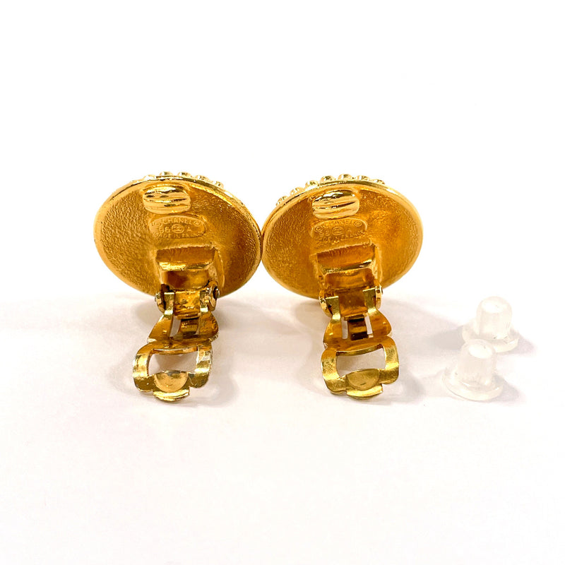 CHANEL Earring COCO Mark Crown motif vintage metal gold 96 A Women Used