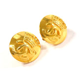 CHANEL Earring COCO Mark Crown motif vintage metal gold 96 A Women Used