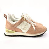 LOUIS VUITTON sneakers Run away line Suede/leather pink Women Second hand