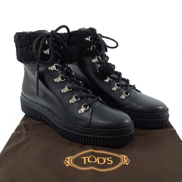 TOD’S boots XXW39A0W061HXMB999 Lace up boots leather Black Women New