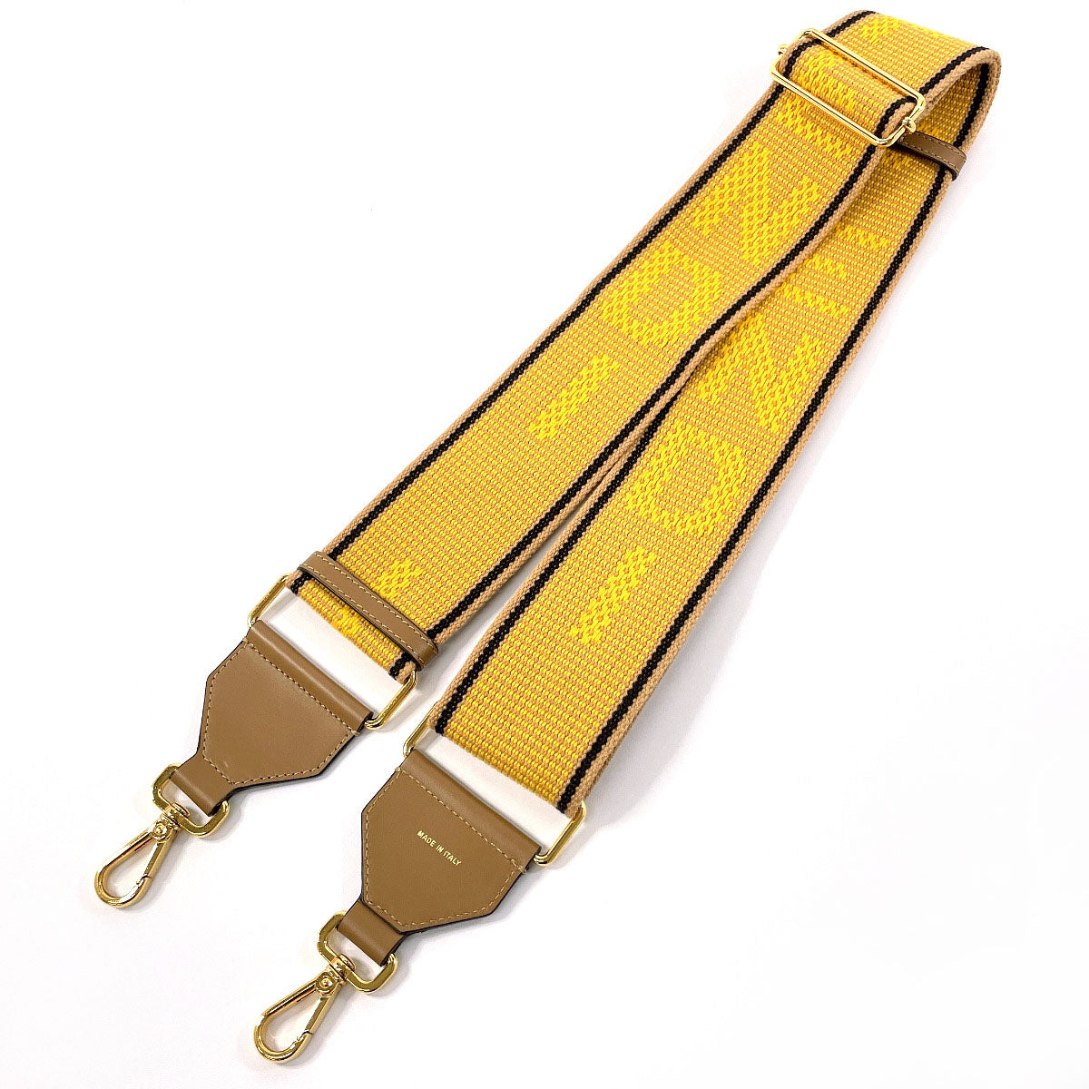 FENDI Shoulder strap Strap you canvas/leather yellow yellow