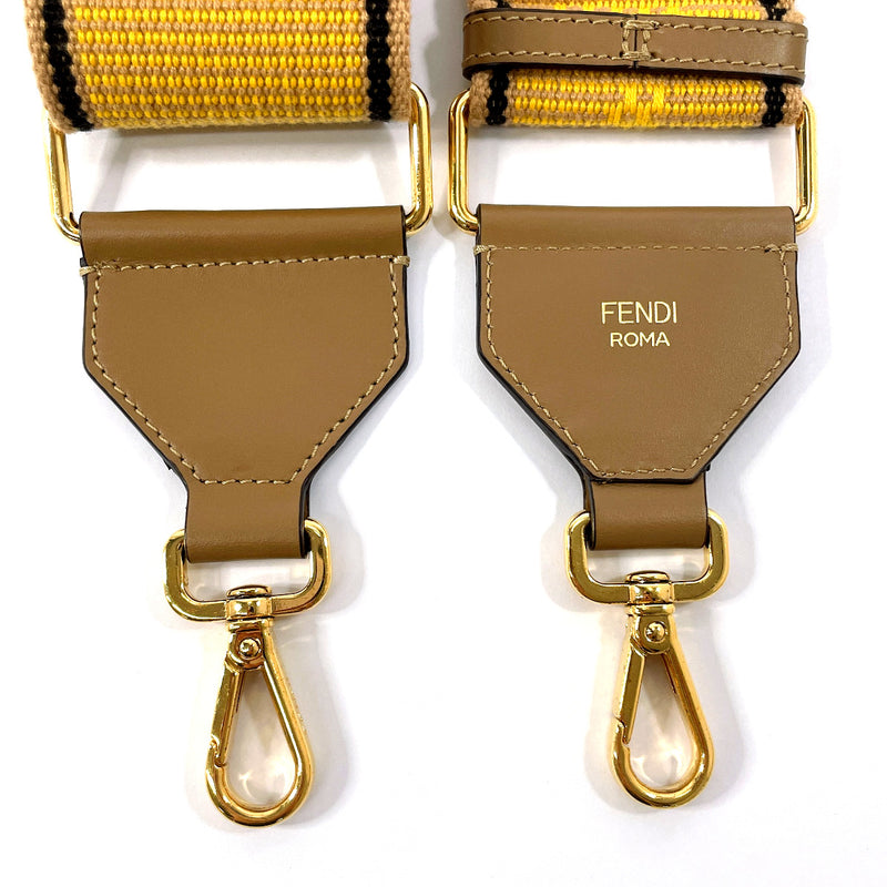 FENDI Shoulder strap Strap you canvas/leather yellow yellow Women Second hand