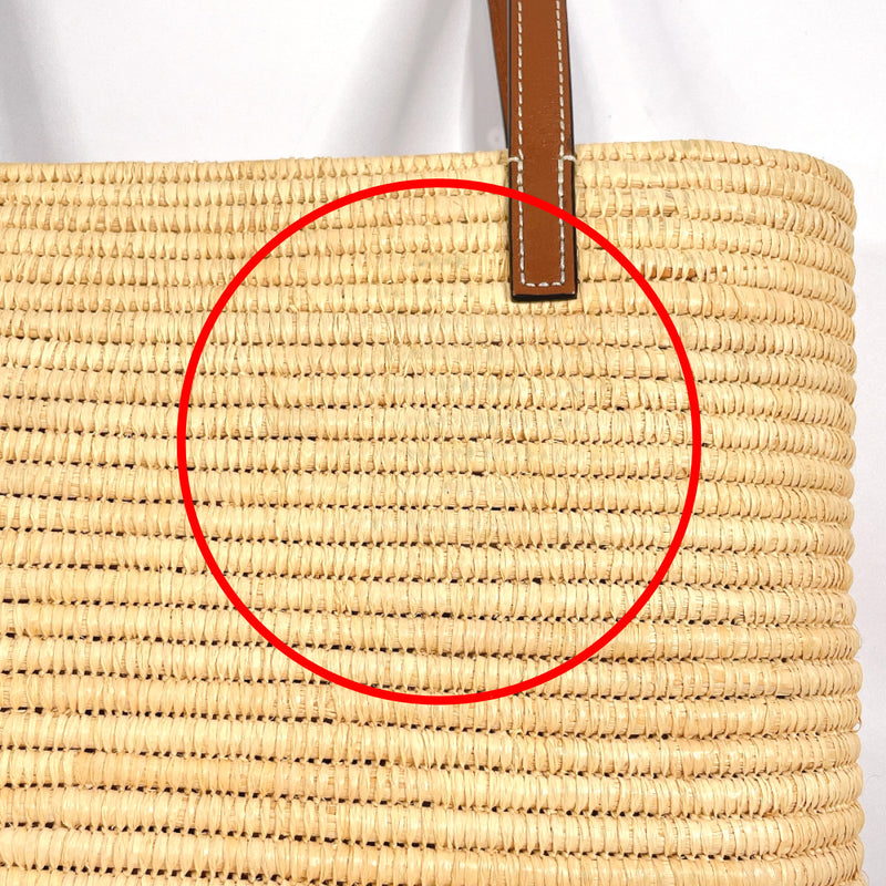 LOEWE Tote Bag A223099X02 Square Basket Bag Small Raffia/leather beige beige Women Second hand