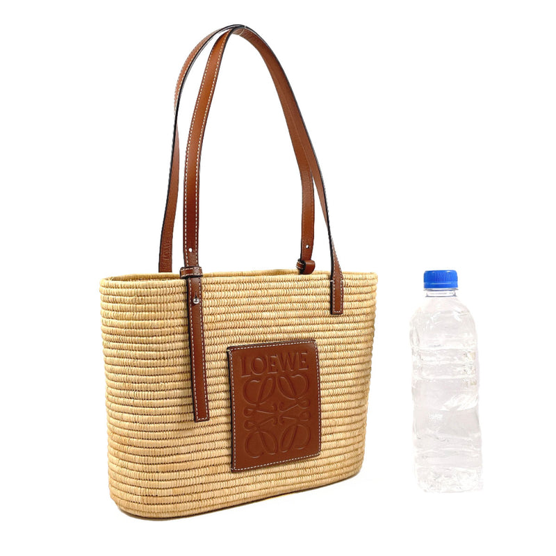 LOEWE Tote Bag A223099X02 Square Basket Bag Small Raffia/leather beige beige Women Second hand