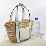 LOEWE Tote Bag A223S93X04 Basket bag small Raffia/leather beige beige Women Used