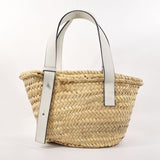 LOEWE Tote Bag A223S93X04 Basket bag small Raffia/leather beige beige Women Used