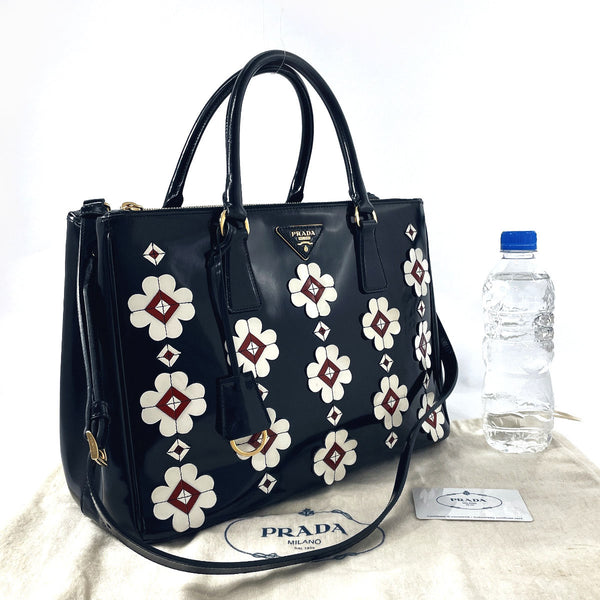 PRADA Tote Bag B2274F Galleria Tote Patent leather Black Women Second hand